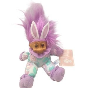 Vintage 1980's Russ Easter Bunny Troll Doll Purple Hair W/ Tag